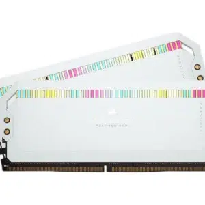 Corsair Dominator Platinum RGB DDR5 32GB (2x16GB) 5200MHz C40 Intel Optimized Desktop Memory (Onboard Voltage Regulation, Patented CORSAIR DHX Cooling, 12 Ultra-Bright CAPELLIX RGB LEDs) White